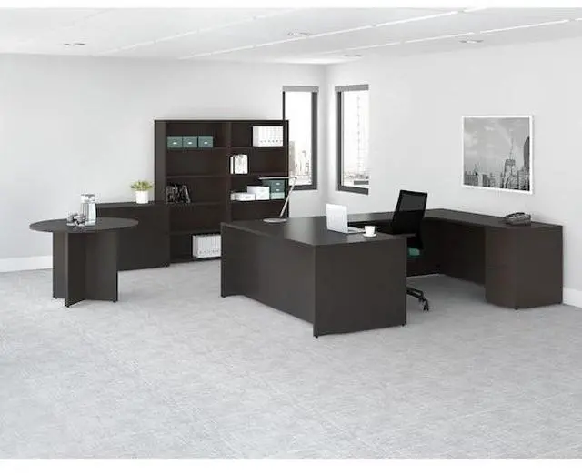 Alt view image 4 of 9 - Lorell PB2448ES Prominence 2.0 Espresso Laminate Bridge