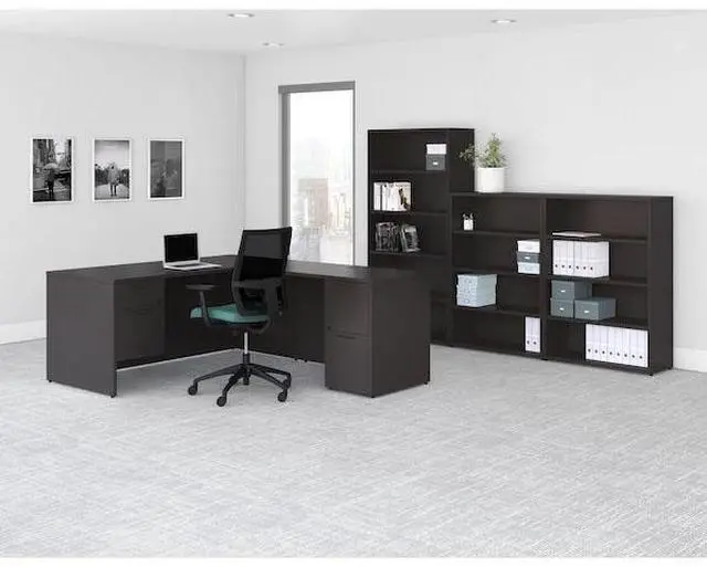 Alt view image 6 of 9 - Lorell PB2448ES Prominence 2.0 Espresso Laminate Bridge