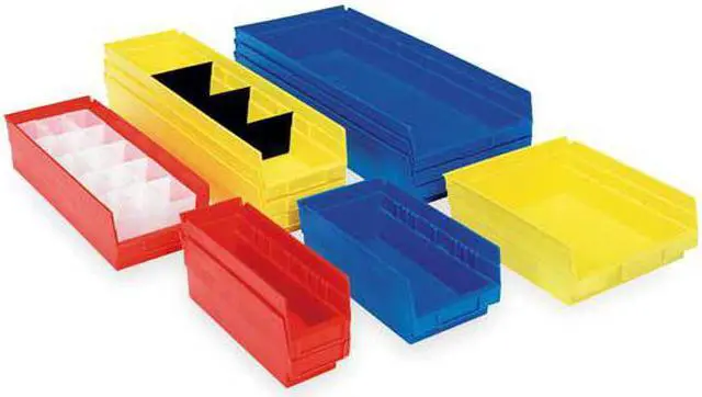 Alt view image 4 of 7 - AKRO-MILS 30138RED Shelf Storage Bin, 6-5/8 in W x 17-7/8 in L x 4 in H, 20 lb
