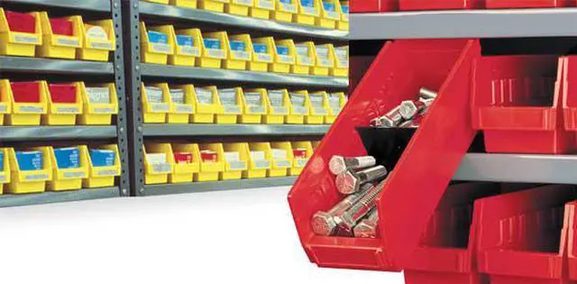 Alt view image 5 of 7 - AKRO-MILS 30138RED Shelf Storage Bin, 6-5/8 in W x 17-7/8 in L x 4 in H, 20 lb