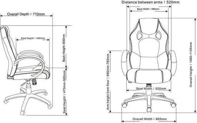 Alt view image 3 of 8 - Lorell High-back 2-Color Economy Gaming Chair - Mesh, Polyurethane, Nylon - Black, Red