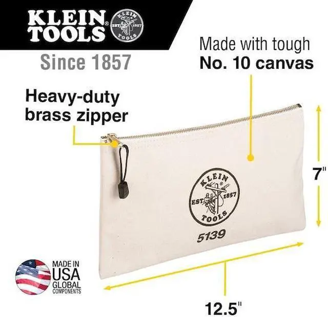 Alt view image 12 of 13 - Klein Tools Canvas Zipper Bag.