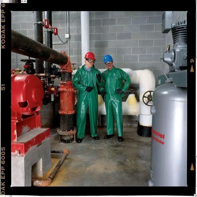 Alt view image 6 of 7 - TINGLEY V41108 Flame Resistant Coverall Rain Suit, PVC, 17 mil Thick, Attached