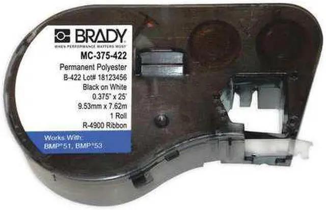 Main image of BRADY MC-375-422 Label Cartridge, Black on White, Labels/Roll: Continuous