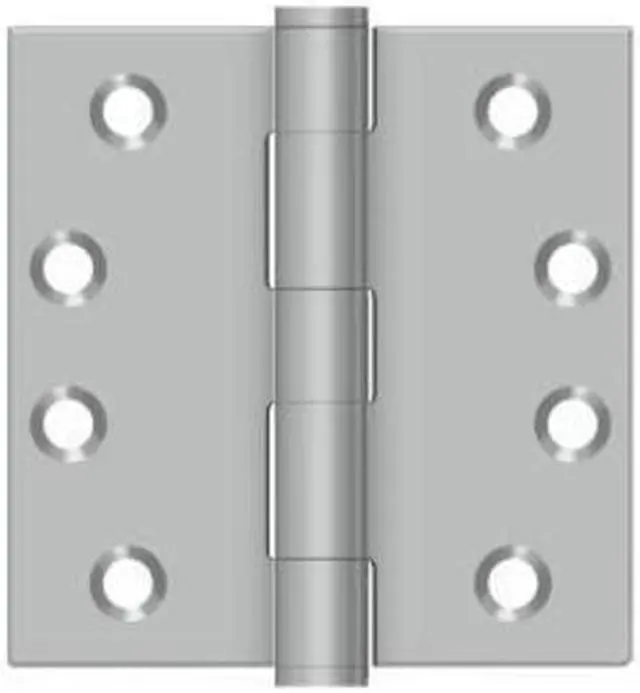 Alt view image 2 of 2 - 4 in. x 4 in. Square Stainless Steel Hinge - Pair (Standard - Brushed)