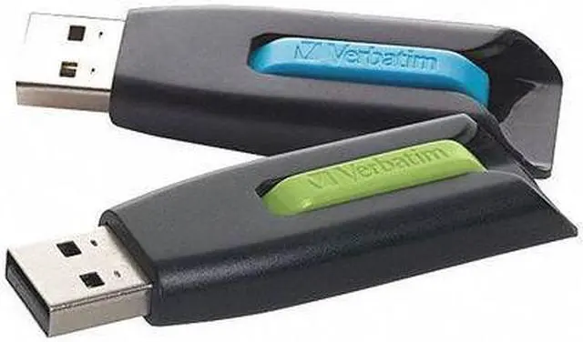 Alt view image 3 of 11 - Verbatim Store 'n' Go V3 32GB USB 3.0 Flash Drive - 2pk - Blue, Green 99127