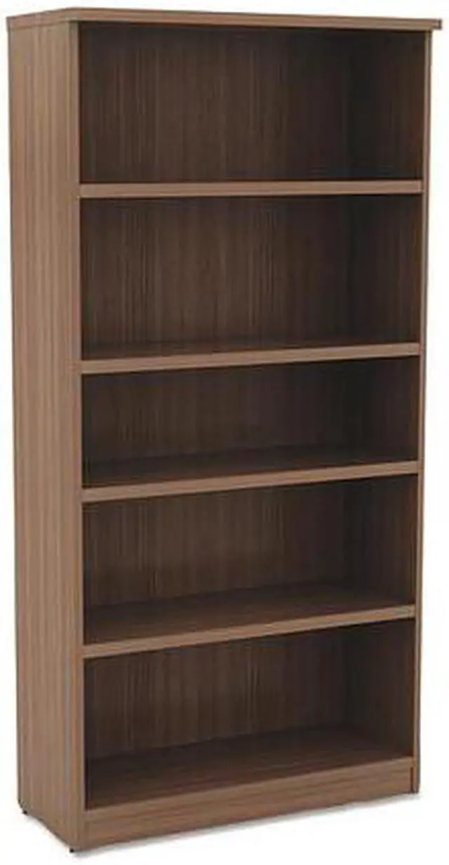 Alt view image 7 of 17 - Alera - VA636632WA - Alera Valencia Series Bookcase, Five-Shelf, 31 3/4w x 14d x 65h, Modern Walnut