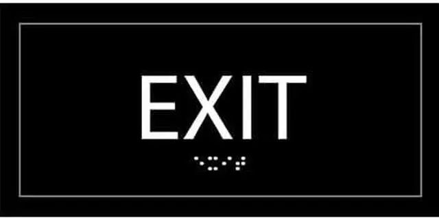 Alt view image 2 of 3 - Lorell Sign, Architectural, Exit, 4"Wx3/5"Lx8"H, Black (LLR02662)