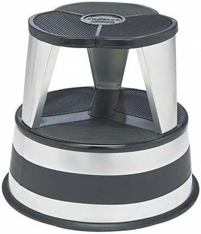 Alt view image 9 of 9 - Cramer Kik-Step Steel Step Stool 350 lb cap 16" dia. x 14 1/4h Silver 100101