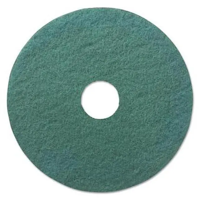 Alt view image 3 of 9 - Boardwalk Standard Heavy-Duty Scrubbing Floor Pads 19" Diameter Green 5/Carton