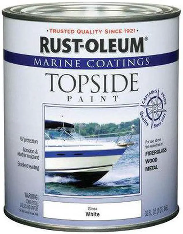 Alt view image 3 of 4 - RUST-OLEUM 206999 Topside Paint,White,Alkyd
