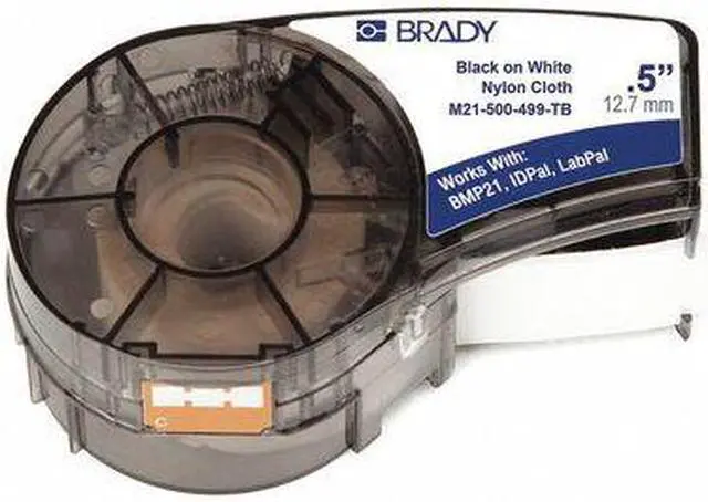 Alt view image 2 of 10 - BRADY M21-500-499-TB Label Tape Cartridge, Black/White, Labels/Roll: Continuous