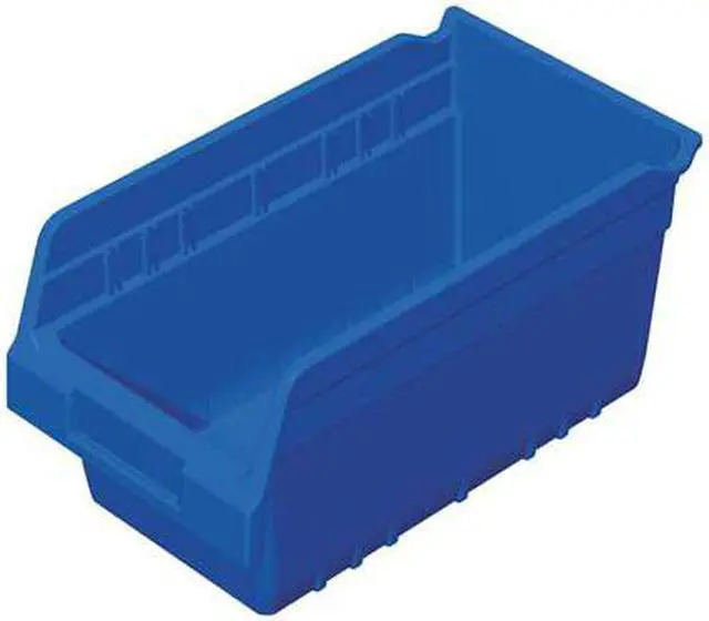 Main image of AKRO-MILS 30090BLUE Shelf Storage Bin, Plastic, Blue, 6 in H, 6 5/8 in W, 11