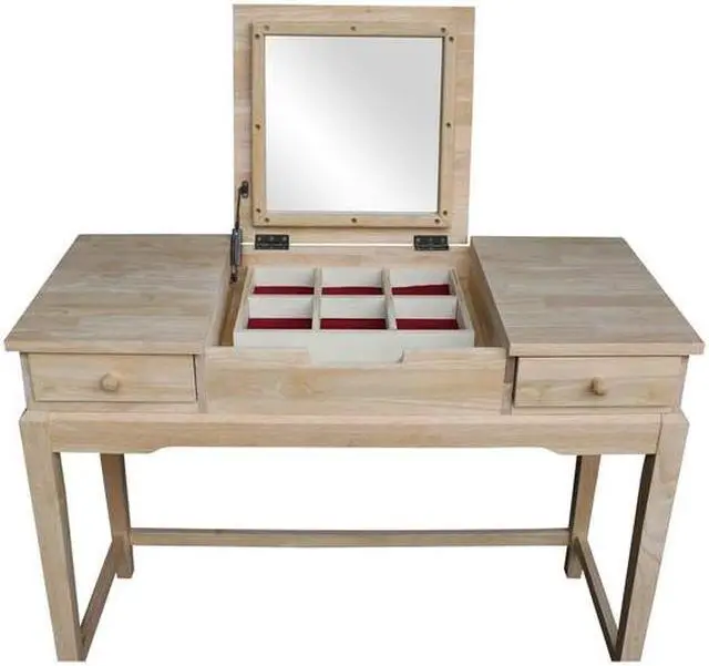 Alt view image 6 of 10 - International Concepts Vanity Table Unfinished - DT-2