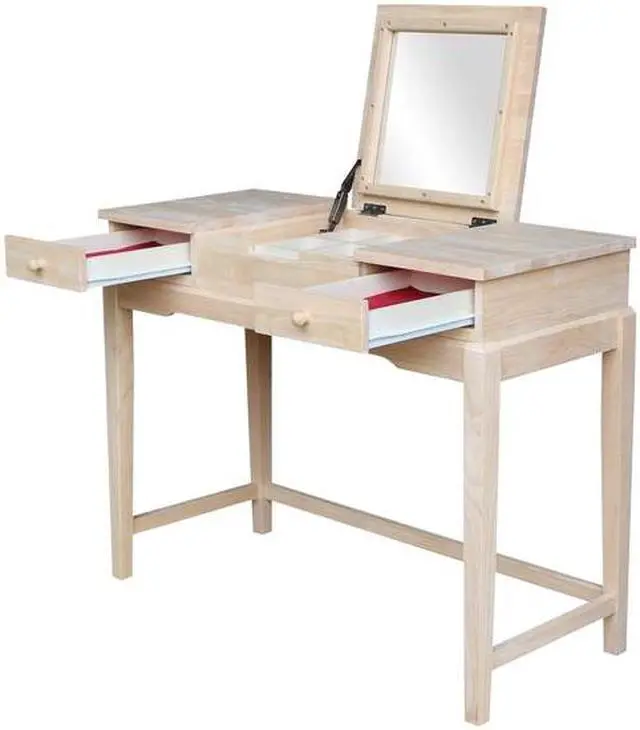 Alt view image 9 of 10 - International Concepts Vanity Table Unfinished - DT-2