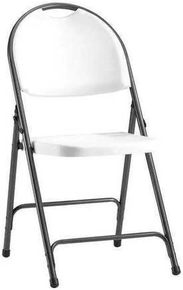 Alt view image 10 of 15 - Molded Resin Folding Chair, White/Black Anthracite, 4/Carton
