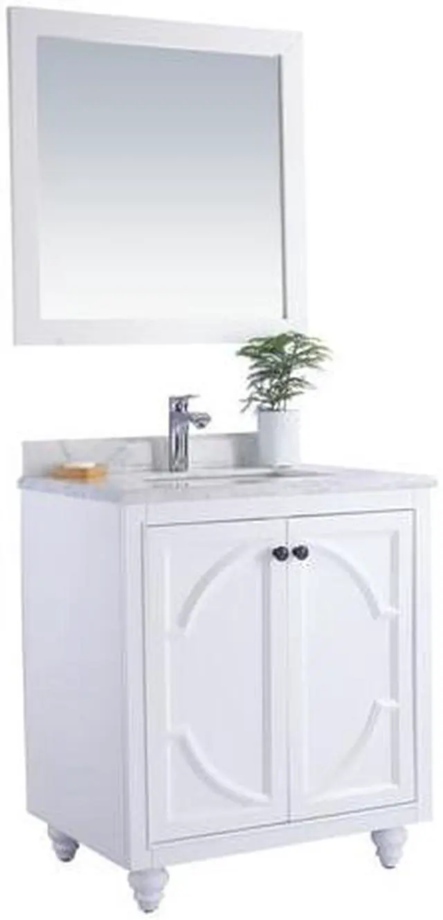 Alt view image 8 of 10 - Odyssey - 30 - White Cabinet + White Carrara Marble Countertop