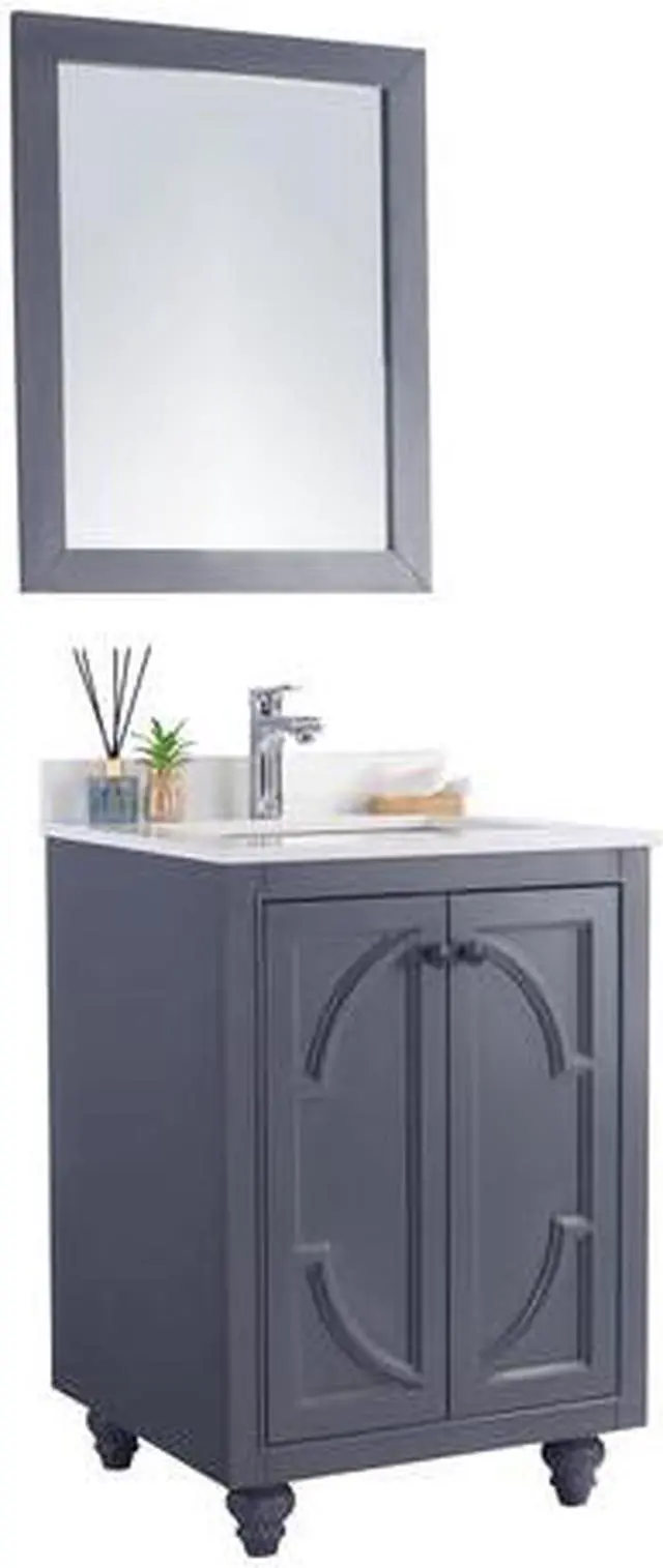 Alt view image 10 of 10 - Odyssey - 24 - Maple Grey Cabinet + White Quartz Countertop