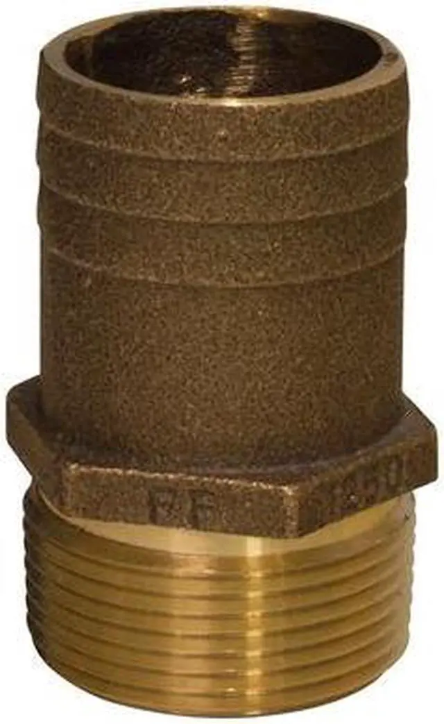 Alt view image 4 of 5 - Groco 3/4" Npt X 1" Bronze Full Flow Pipe To Hose Straight Fitting