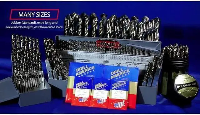 Alt view image 12 of 12 - Drill America DWDTLCO47/64 Cobalt Taper Length Drill Bit, 9-3/4" Overall Length, 5-7/8" Length of Cut, 47/64"