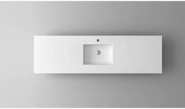 Alt view image 5 of 6 - VIVA Stone 72" Single Sink Matte White - Solid Surface Countertop