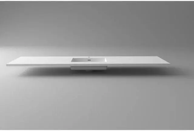 Alt view image 6 of 6 - VIVA Stone 72" Single Sink Matte White - Solid Surface Countertop
