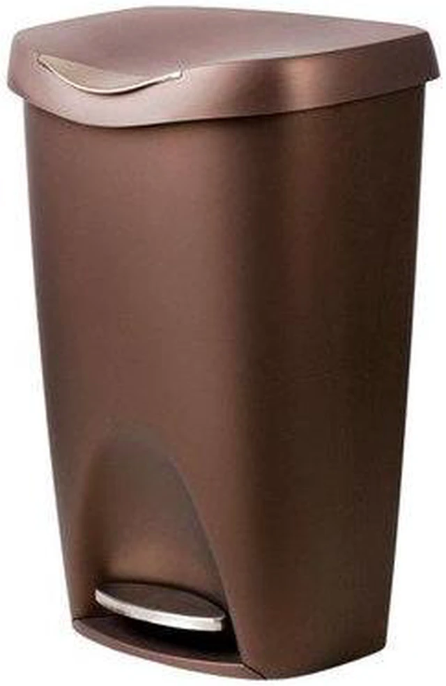 Alt view image 2 of 4 - Umbra 084200-125 Brim 13-Gallon Step Waste Can, Bronze