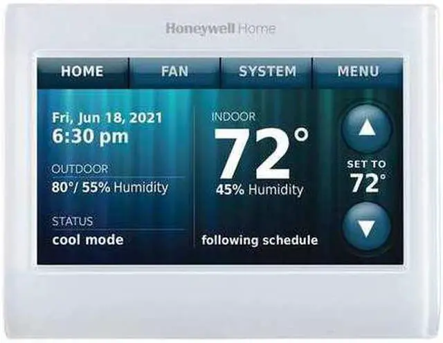 Alt view image 2 of 4 - Honeywell TH9320WF5003 Wi-Fi 9000 Color Touchscreen Programmable Wi-Fi Thermostat (3H/2C)