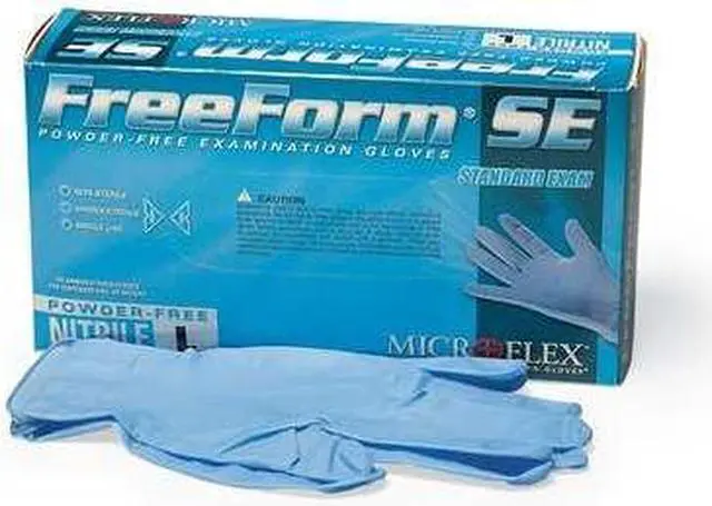 Alt view image 2 of 3 - ANSELL FFE-775-M Exam Gloves with Textured Fingertips, Nitrile, Powder Free,