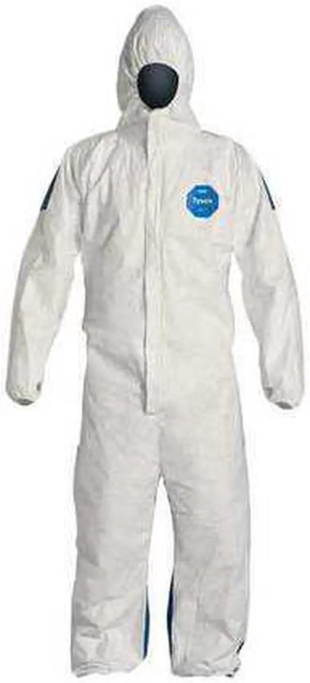 Main image of DUPONT TD127SWB2X0025CM Hooded Disposable Coveralls, 25 PK, White, High Density
