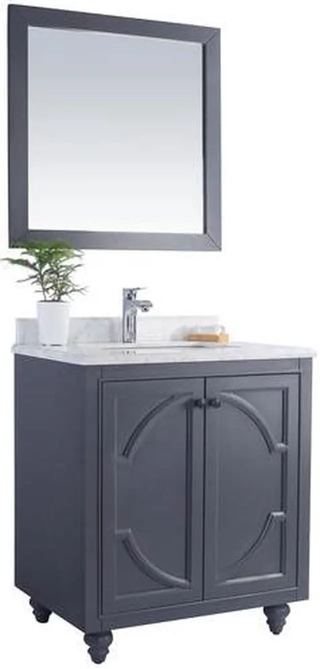 Alt view image 7 of 10 - Odyssey - 30 - Maple Grey Cabinet + White Carrara Marble Countertop