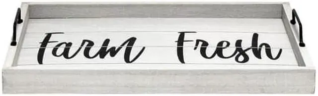 Alt view image 9 of 20 - Elegant Designs Decorative Wood Serving Tray w/ Handles, 15.50" x 12", "Farm Fresh" HG2000-GFF