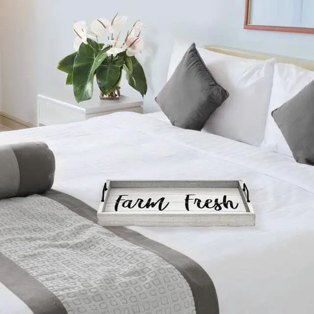 Alt view image 11 of 20 - Elegant Designs Decorative Wood Serving Tray w/ Handles, 15.50" x 12", "Farm Fresh" HG2000-GFF