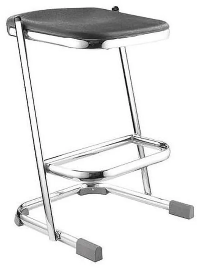 Alt view image 4 of 14 - NPS 6624 Series Elephant Z-Stool - Backless - Supports Up to 500 lb - 24" Seat Height - Black Seat, Chrome Frame