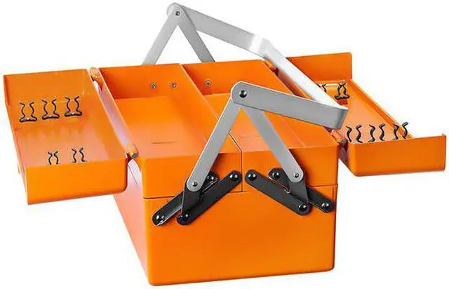Alt view image 2 of 3 - GROZ 40004 Cantilever Tool Box, Aluminum, Orange, 18 in W x 9 in D x 9-1/2 in H