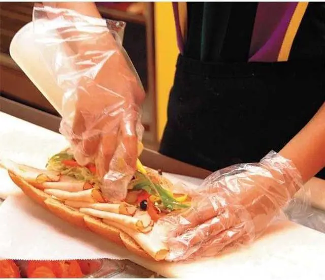 Alt view image 2 of 2 - MCR SAFETY 5040 Disposable Gloves with Embossed Grip, Polyethylene, Powder