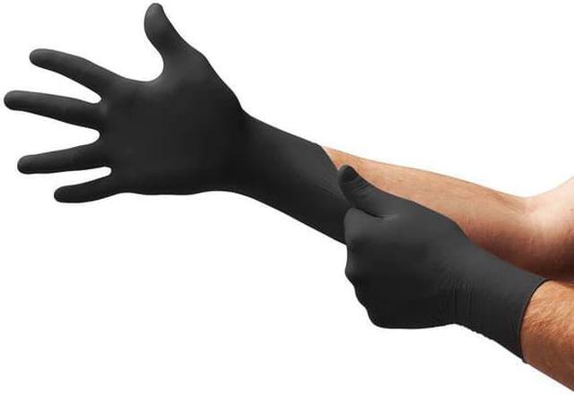 Alt view image 4 of 4 - ANSELL N644 Exam Gloves with Textured Fingertips, Nitrile, Powder Free, Black,