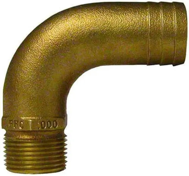 Alt view image 4 of 6 - Groco 1" Npt X 1-1/4" Id Bronze Full Flow 90° Elbow Pipe To Hose Fitting