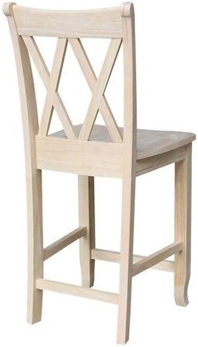 Alt view image 3 of 8 - International Concepts S-202 24 in. H Double X Back Stool