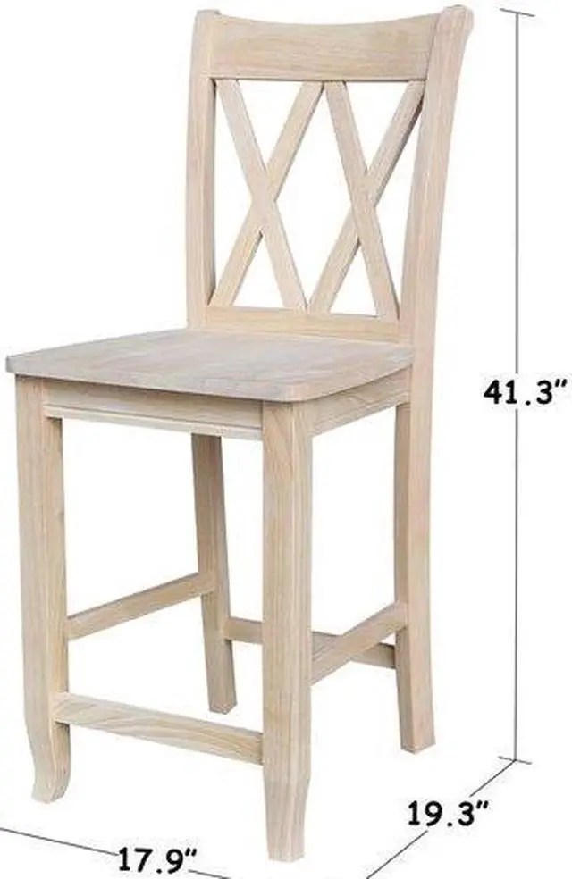 Alt view image 4 of 8 - International Concepts S-202 24 in. H Double X Back Stool