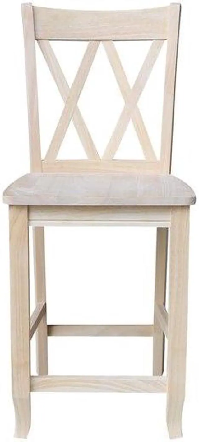 Alt view image 6 of 8 - International Concepts S-202 24 in. H Double X Back Stool