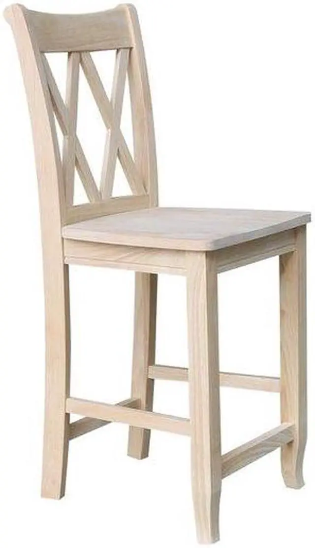 Alt view image 7 of 8 - International Concepts S-202 24 in. H Double X Back Stool