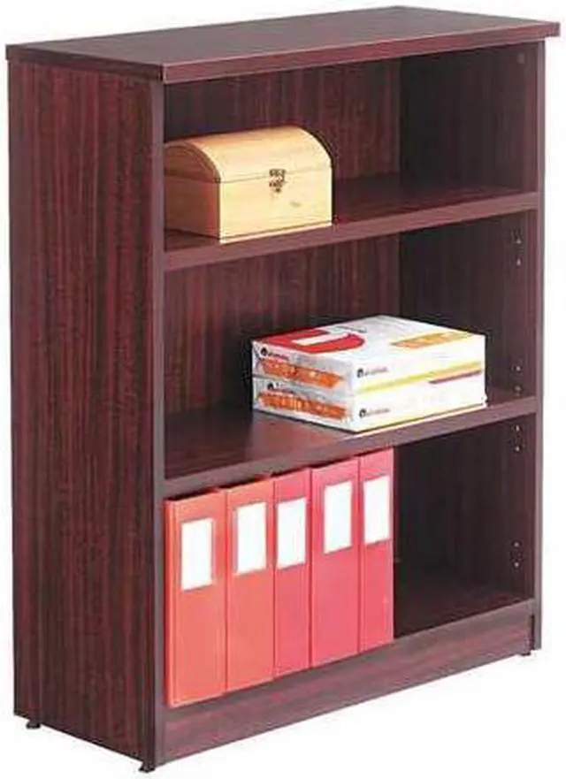 Alt view image 10 of 13 - Alera Valencia Series Bookcase Three-Shelf 31 3/4w x 14d x 39 3/8h Mahogany VA634432MY