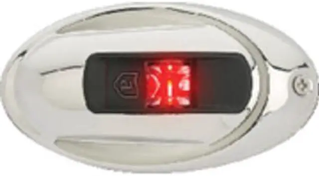 Alt view image 4 of 7 - Attwood LightArmor Vertical Surface Mount Navigation Light - Oval - Port (red) - Stainless Steel - 2NM