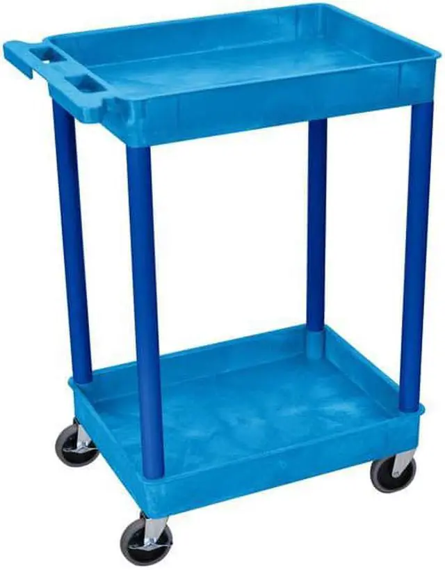 Alt view image 2 of 2 - ZORO SELECT BUSTC11BU Utility Cart with Deep Lipped Plastic Shelves, 300 lb