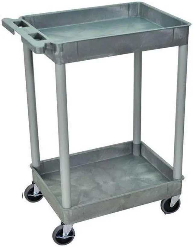 Alt view image 4 of 7 - ZORO SELECT STC11-G Utility Cart with Deep Lipped Plastic Shelves, 300 lb Load