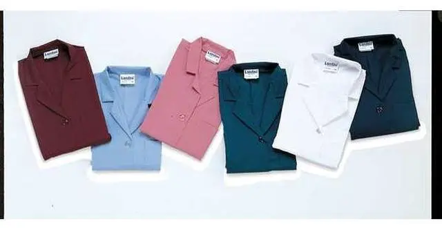 Alt view image 2 of 2 - LANDAU 3155WWY SIZE 10 Collared Lab Coat, Cotton Poplin/Polyester, 3 Pockets,