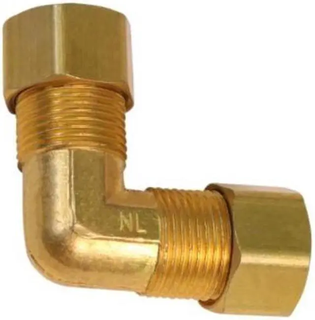 Alt view image 2 of 4 - EVERFLOW C65-38-NL 3/8 O.D. COMP 90 Degree Elbow Pipe Fitting, Lead Free Brass