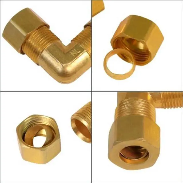 Alt view image 3 of 4 - EVERFLOW C65-38-NL 3/8 O.D. COMP 90 Degree Elbow Pipe Fitting, Lead Free Brass