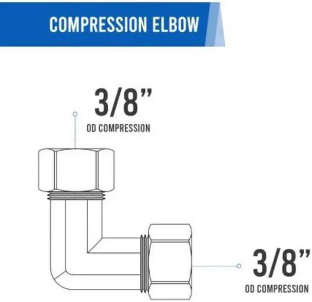 Alt view image 4 of 4 - EVERFLOW C65-38-NL 3/8 O.D. COMP 90 Degree Elbow Pipe Fitting, Lead Free Brass